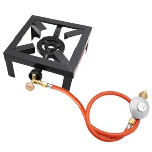 8KW Gas Boiling Ring Cast Iron Burner Large LPG Stove Outdoor Cooker Iron Frame Portable Fire Control Stove