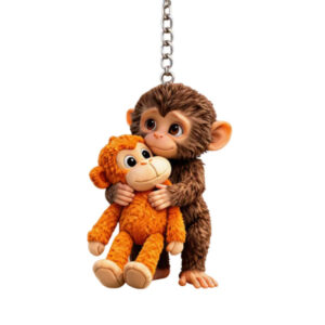 Monkey Hug Acrylic Keychain