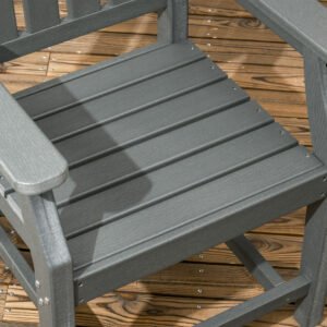 6 Pieces Patio Dining Set, 6 Seater Outdoor Table and Chairs, Conversation Furniture, Armrests, Loveseat Bench, Dinner Table with Umbrella Hole, Cushions, Dark Gray