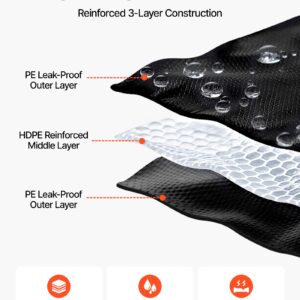 20 X 25 Ft Pond Liner, 14 Mil Thickness, 3-Layer Reinforced PE Fish Koi Pond Liner For Outdoor Ponds, With Hemmed Edge And 4 Metal Buttonholes, For Water Garden, Waterfall, And Fountains, Black