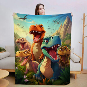 Flannel Dinosaur Blanket