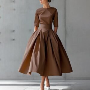 Fashionable Chic And Elegant High-Waisted Swing Dress