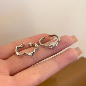 Moonstone Irregular Ring Wave Geometric Ring For Women