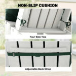 Outdoor Adirondack Chair Cushions Set of 2, Tufted High Back Patio Chair Cushions, Dark Green