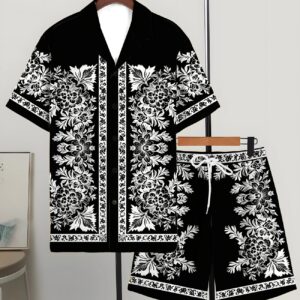 Printed Trendy Loose Short-Sleeve Shirt And Shorts Mens Set