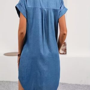 European And American Style Comfortable Casual Denim Shirt Dress