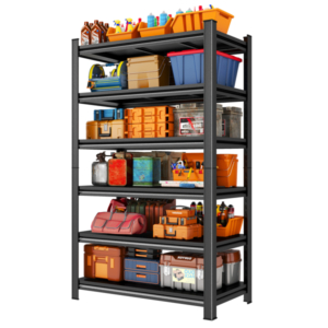 Garage Shelving Units 2400LBS Heavy Duty Storage Shelves Adjustable Metal Shelf 6 Tier Garage Storage Rack For Kitchen, Laundry Room, Industrial, Warehouse 39.37″ W*19.70″ D*82″ H, Black
