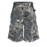 Washed Branch Camouflage Five-point Pants