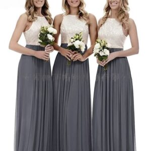 New Elegant Modest And Sophisticated Slim-Fit Long Lace Bridesmaid Dress For Spring