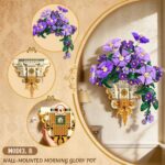 Flowers Botanicals Building Set With Vase - 2 In 1 Morning Glory Bonsai Building Blocks Plants Arrangement Vintage Wall Flower Pots Home Decor, Gift For Easter Day Adults