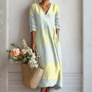 Lady’s Linen Long-sleeved Dress