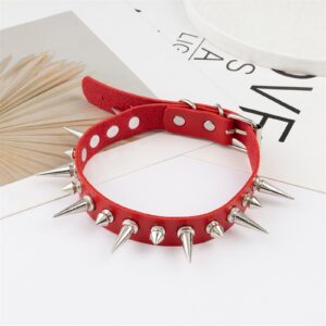 Euro-American Harajuku Punk PU Leather Spiked Choker Necklace