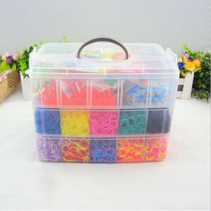 15000Pcs Kit Box Rubber Loom Bands Children Mult-color Make Woven Bracelet DIY