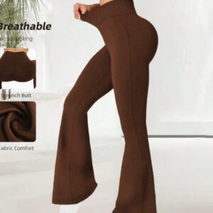 Summer Thin Yoga Pants Women's High-Waist Straight-Leg Wide-Leggings