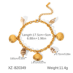Starfish Shell Marine Element Stainless Steel Bracelet