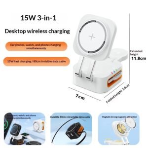 3-in-1 15W Magnetic Wireless Charger