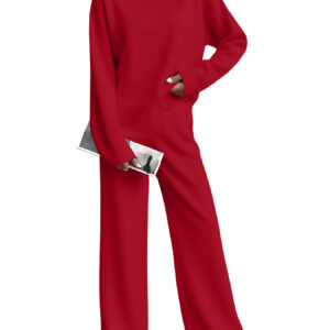 Solid-color T-shirt And Pants Two-piece Set
