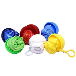 2 Balls Random Colours,Disposable Raincoat Adults Hood Poncho Ball Rain Coat Waterproof