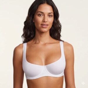 Unlined Balconette Bra Underwired Double Layer Cup Adjustable Straps Soft Stretchy Invisible Under Low Cut Tops SpringStatements