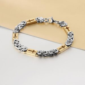 Cross-cutout Stainless Steel Bracelet For Women