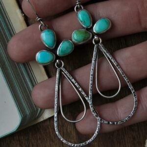 Retro Waterdrop Turquoise Pendant Earrings For Women