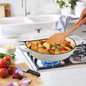 Enameled Cast Iron Dutch Oven, 3.8 Quart Dutch Oven Pot With Lid, Non Stick Cast Iron Pot, Round Oven Safe Up To, Use For Marinate, Cook, Bake And Serve