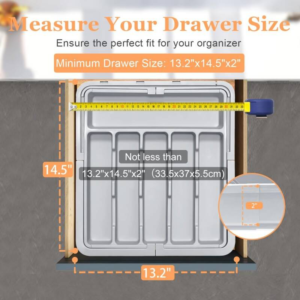 Adjustable 6-9 Compartment Kitchen Drawer Organiser For Large Capacity, Perfect Utensil Drawer Organiser, Cutlery Tray