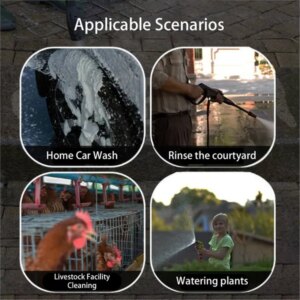 200 Bar Cordless High Pressure Cleaner With 2 Batteries, Portable Power Washer With Spray Gun