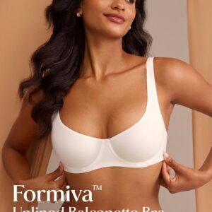 Unlined Balconette Bra Underwired Double Layer Cup Adjustable Straps Soft Stretchy Invisible Under Low Cut Tops SpringStatements