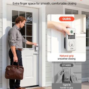 Keyless Entry Door Lock With Handle Set, Electronic Keypad Deadbolt With Lever Handles, Pioneering Easy-Grip Design, Customizable User Codes, Keyed Entry, Auto Lock, Anti-Peeking, Silver