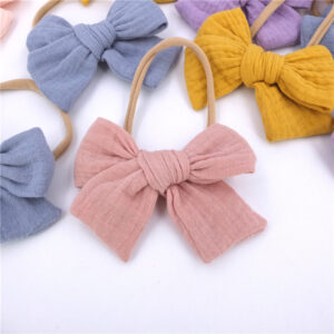 Nylon Soft Hairband With Bow Decoration
