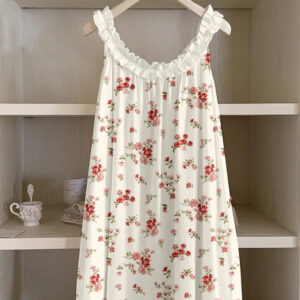 3D Digital Print Pastoral-style Womens Strap Lace Dress