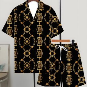 Printed Trendy Loose Short-Sleeve Shirt And Shorts Mens Set