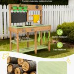 Mud Kitchen, Outdoor Mud Kitchen For Kids, Wood Outdoor Play Kitchens With Stoves, Tank, Sink, Planting Shovels, Spatulas, Box, Cookware Pots And Accessories, Wooden Play Kitchens For Home, Lawn