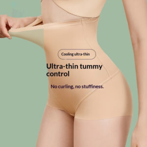 Ice Silk Plus-size High-waist Seamless Tummy-Control Panties Womens Underwear