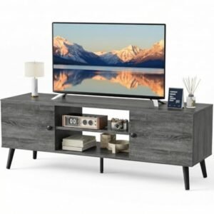 A TV Cabinet Suitable For 55-inch Or 60-inch TVs, Featuring Storage Function, Media Control Console Table, And 2 Drawer Cabinets