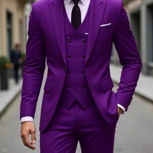 Double-breasted Suit Set Mens Three-piece Business Suit