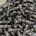 Tibetan Ancient Silver Inlaid Black Alloy Cord-Tip Vajra