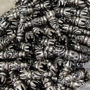 Tibetan Ancient Silver Inlaid Black Alloy Cord-Tip Vajra