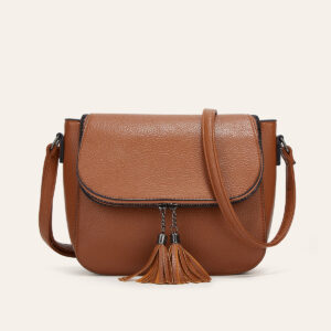 European And American-style Fashionable Flip-top Saddle Bag With Tassels