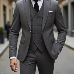 Double-breasted Suit Set Mens Three-piece Business Suit