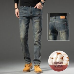 Men’s Retro Slim-Fit Straight-Cut Casual Pants