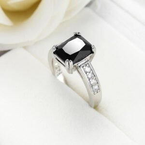 Women's Simple Square Zircon Ring