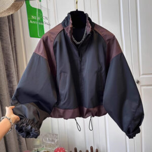 Patchwork Raglan Sleeve Casual Jacket Top