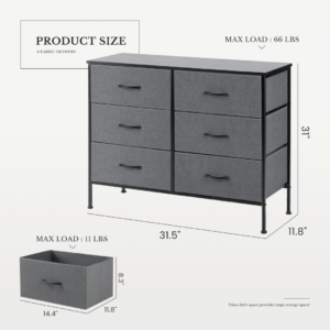 Tall Dresser Fabric Storage Tower ,Wooden Top For Kid Room, Closet, Entryway, Nursery