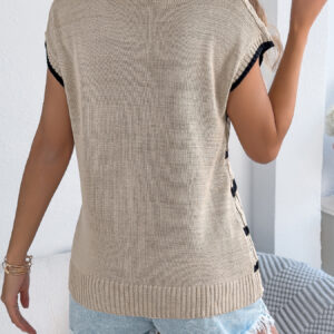 Women Stripe Cable Knit Casual Loose Knit Vacation Top