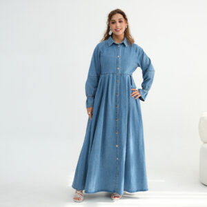 Denim Dress Middle Eastern Dubai European And American-style Robe