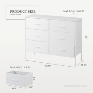 Tall Dresser Fabric Storage Tower ,Wooden Top For Kid Room, Closet, Entryway, Nursery