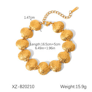 Starfish Shell Marine Element Stainless Steel Bracelet