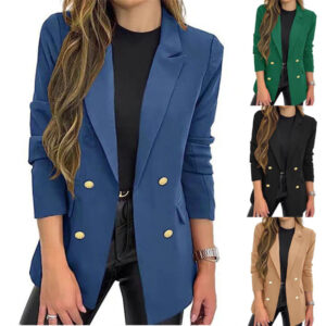 Casual Long-Sleeve Lapel-Button Autumn Coat